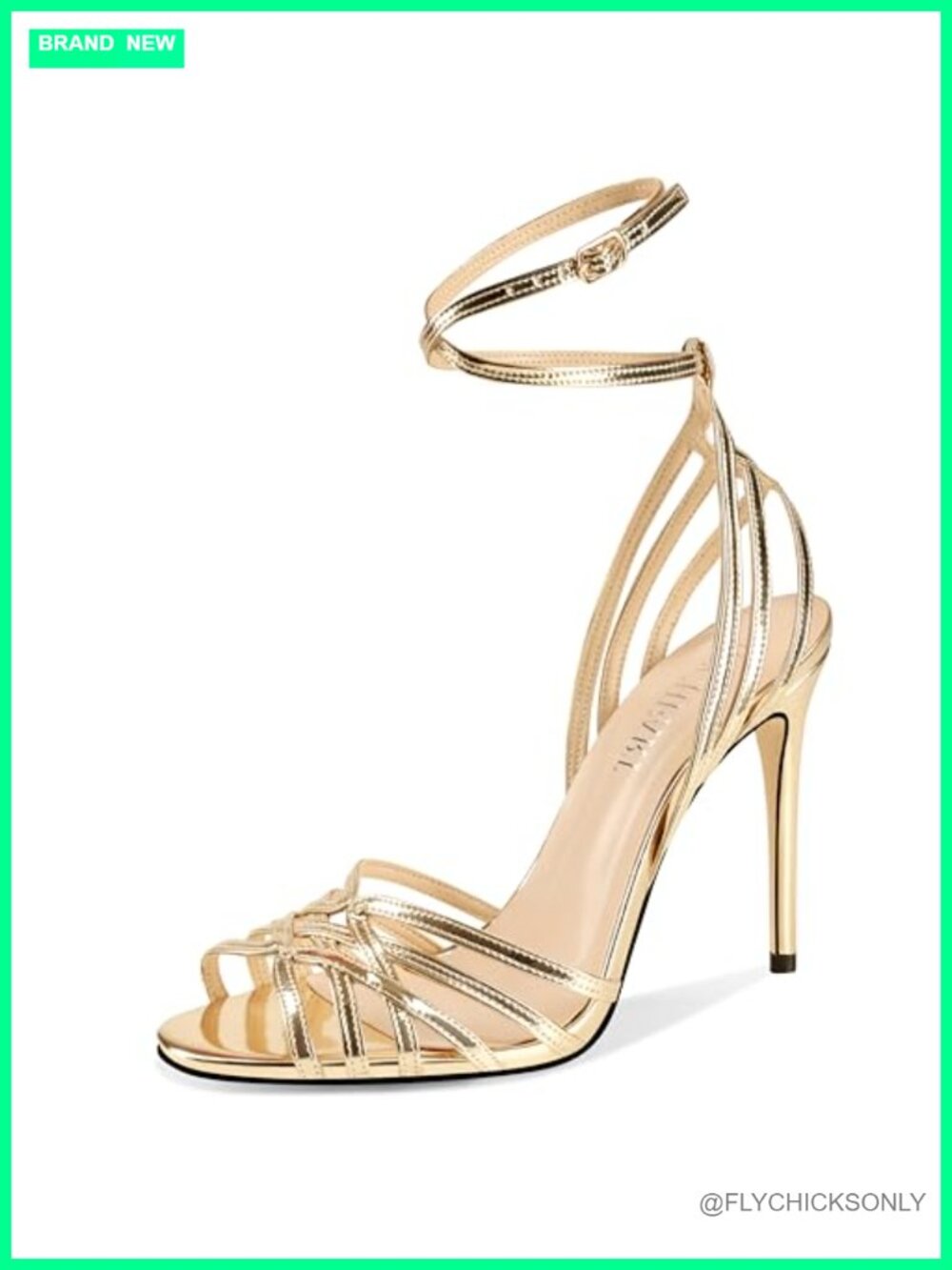 Women's Lace Up Strappy Stiletto Heeled Sandals Open Square Toe Slingback